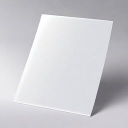 Generate an image of a transparent white paper mockup in PNG format