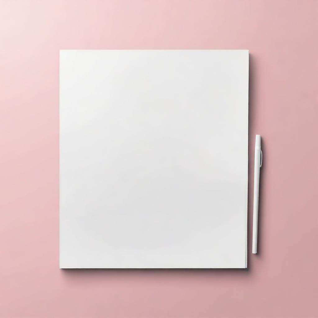 Generate an image of a transparent white paper mockup in PNG format