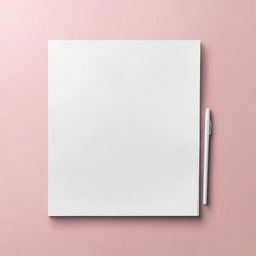 Generate an image of a transparent white paper mockup in PNG format