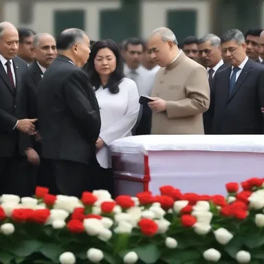 The grief-stricken nation mourned the loss of their beloved leader through a series of memorial services and solemn ceremonies.
