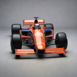 An 1980s Formula 1 racing car featuring a classic design, eye-catching colors, and a vintage mechanical setup.