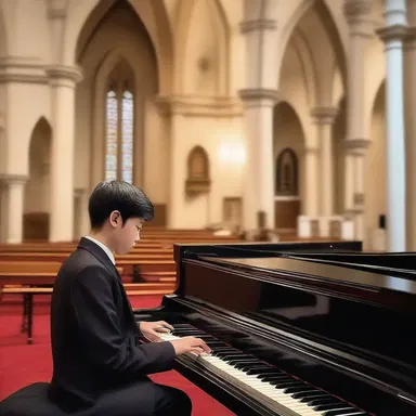 The virtuosity displayed by the pianist during the church concert amazed the audience and made them feel closer to God.
