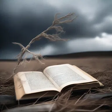 The gusty wind whipped through the pages of the novel, adding an atmospheric touch to the eerie scene.