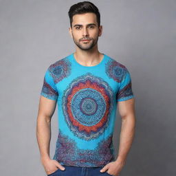 A trendy and stylish t-shirt with intricate designs and vibrant colors, making a fashion statement.