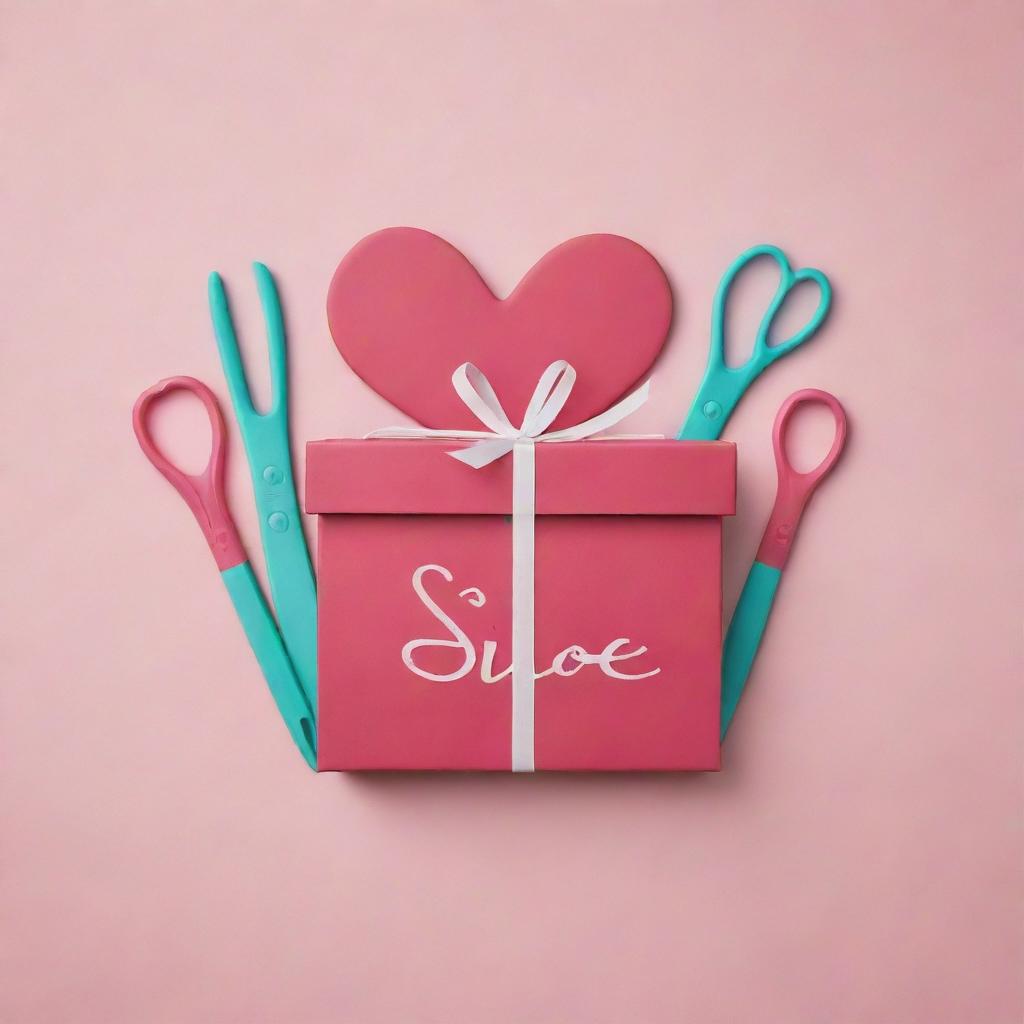 A logo named 'Siloé' artfully designed with gift boxes, hearts, scissors, silicone items, and paintbrushes incorporated into the design.