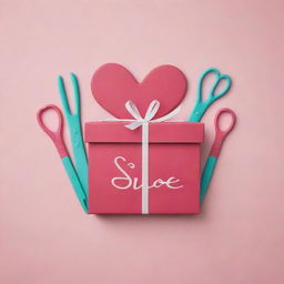 A logo named 'Siloé' artfully designed with gift boxes, hearts, scissors, silicone items, and paintbrushes incorporated into the design.