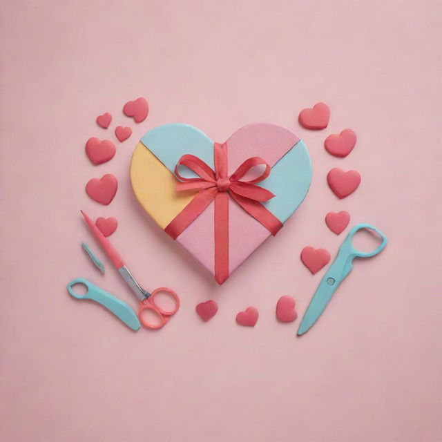 A logo named 'Siloé' artfully designed with gift boxes, hearts, scissors, silicone items, and paintbrushes incorporated into the design.