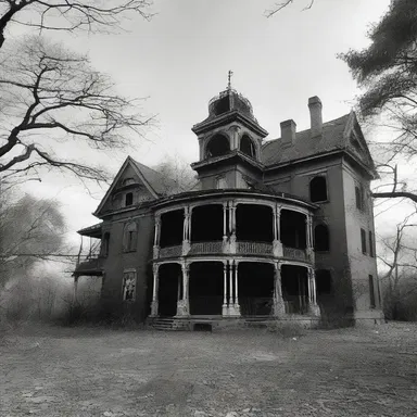 The abandoned haunted mansion was notorious for its licentious past, as it was rumored to have been the scene of violent rituals.