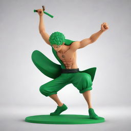 A 3D logo for 'Juan Piece', inspired by One Piece, featuring character Zoro in a dynamic pose