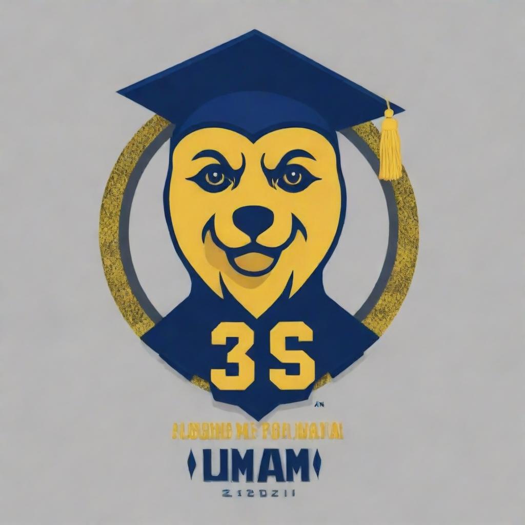 A T-shirt design focusing on the theme 'Alumni 2015', possibly incorporating symbols of their graduation year, school mascot and color.