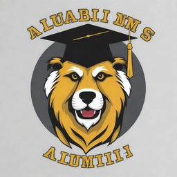 A T-shirt design focusing on the theme 'Alumni 2015', possibly incorporating symbols of their graduation year, school mascot and color.