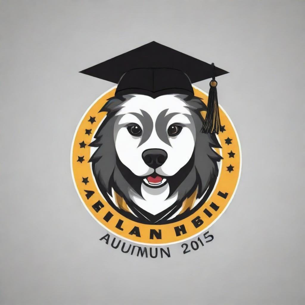 A T-shirt design focusing on the theme 'Alumni 2015', possibly incorporating symbols of their graduation year, school mascot and color.