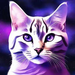 Generate an image of a galaxy cat