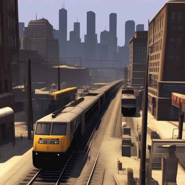 Trains in the Grand Theft Auto series are depicted as large, powerful, and somewhat old-fashioned, with a boxy, industrial look