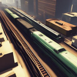 Trains in the Grand Theft Auto series are depicted as large, powerful, and somewhat old-fashioned, with a boxy, industrial look