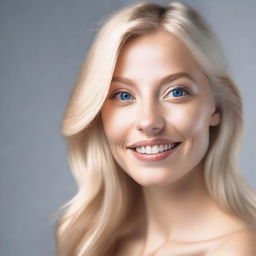 Generate a hyper-realistic image of a blonde individual taking a selfie