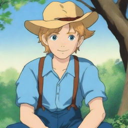 Create an image of a young boy named Tom Sawyer