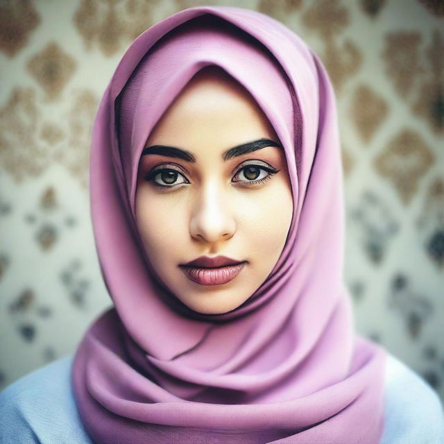 Generate a tasteful and respectful image of a girl wearing a hijab