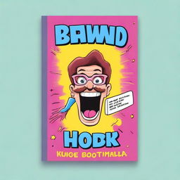 Create a humorous and vibrant book cover that encapsulates a comedic theme