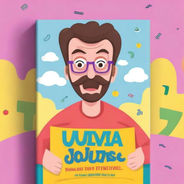 Create a humorous and vibrant book cover that encapsulates a comedic theme