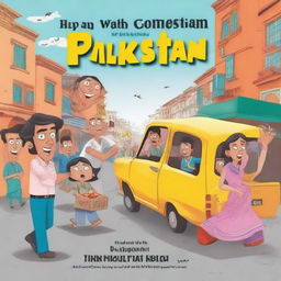 Design a book cover for 'The Comedic Side of Pakistan'