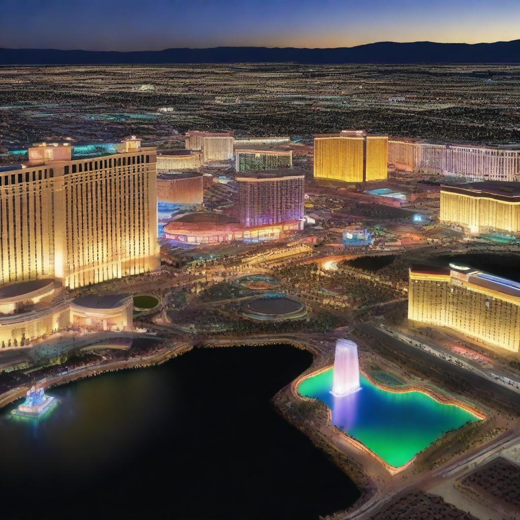 Generate a 4K photo-realistic image showcasing the vibrant nightlife in Las Vegas.