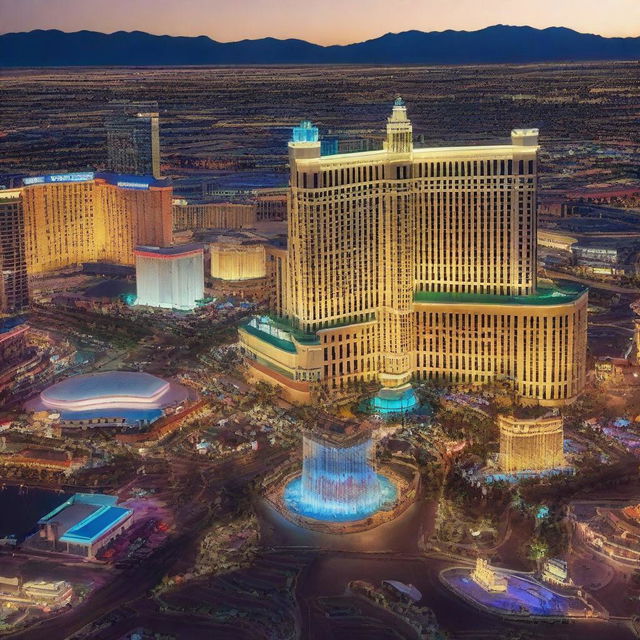 Generate a 4K photo-realistic image showcasing the vibrant nightlife in Las Vegas.
