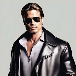 Generate an image of actor Brad Pitt portrayed as a drug dealer