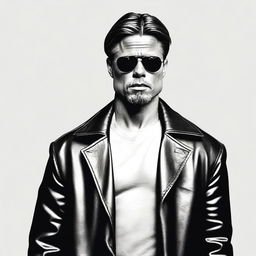 Generate an image of actor Brad Pitt portrayed as a drug dealer