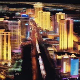 Generate an image capturing an extreme close-up shot of Las Vegas nightlife