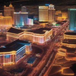 Generate an image capturing an extreme close-up shot of Las Vegas nightlife