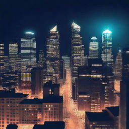 Generate an image of a nighttime cityscape background