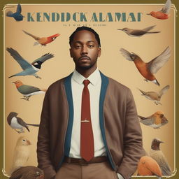 This is a request for a portrait of Kendrick Lamar styled as a Wes Anderson movie poster