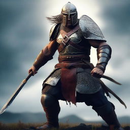 Generate an ultra HD, cinematic image of a great warrior