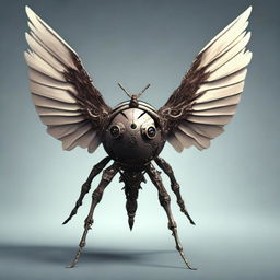 Generate an image of a winged monodrone with 4 arms, a creature from the Dungeons and Dragons universe