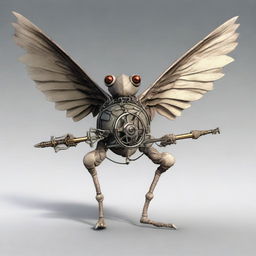 Generate an image of a winged monodrone with 1 eye and 4 arms, a creature from the Dungeons and Dragons universe, carrying a crossbow