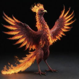 A strikingly realistic and aggressive phoenix made entirely of fire, with the main focus on its ferociously flaming beak.