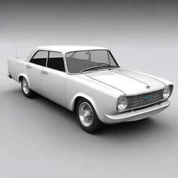 Generate an image of a 1960 Austin A40 Carina, modified in the style of a pro mod drag car