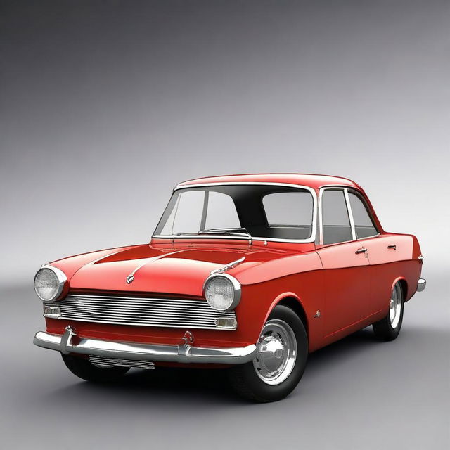 Generate an image of a 1960 Austin A40 Carina, modified in the style of a pro mod drag car