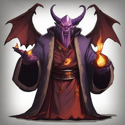 Generate an image of a demonic potion master in the art style of Dungeons and Dragons