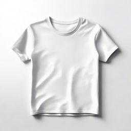 Generate an image of a plain, neatly folded T-shirt on a white background.