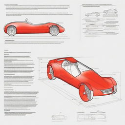 Create a design sketch for a small, unpowered three-wheel car