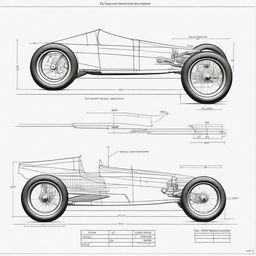 Create a design sketch for a small, unpowered three-wheel car