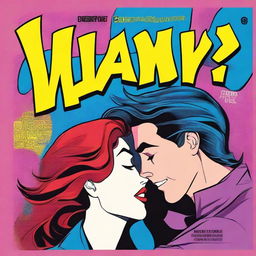 Create an image of a comic book cover that portrays the theme of love