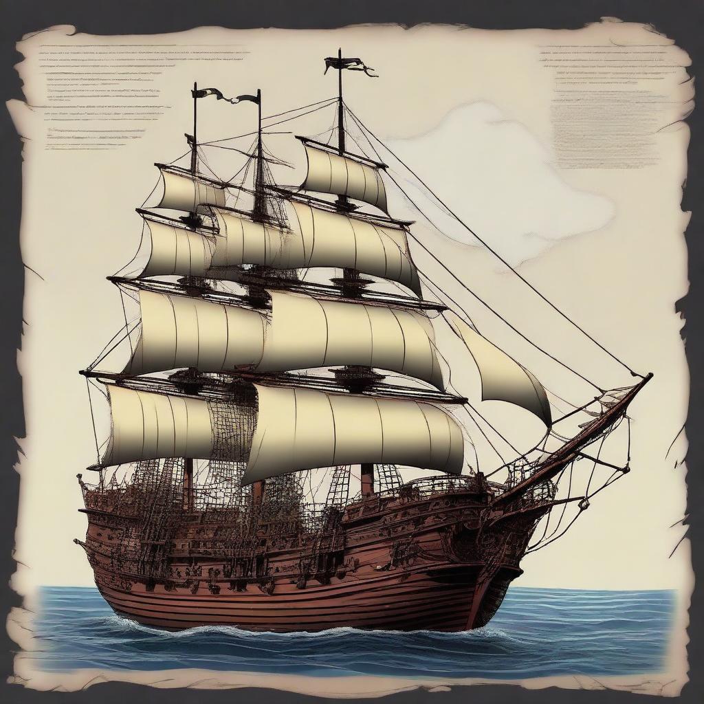 Generate an image of a large cultist warship in the art style of Dungeons and Dragons