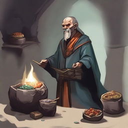 Generate an image of a shift vendor in the art style of Dungeons and Dragons