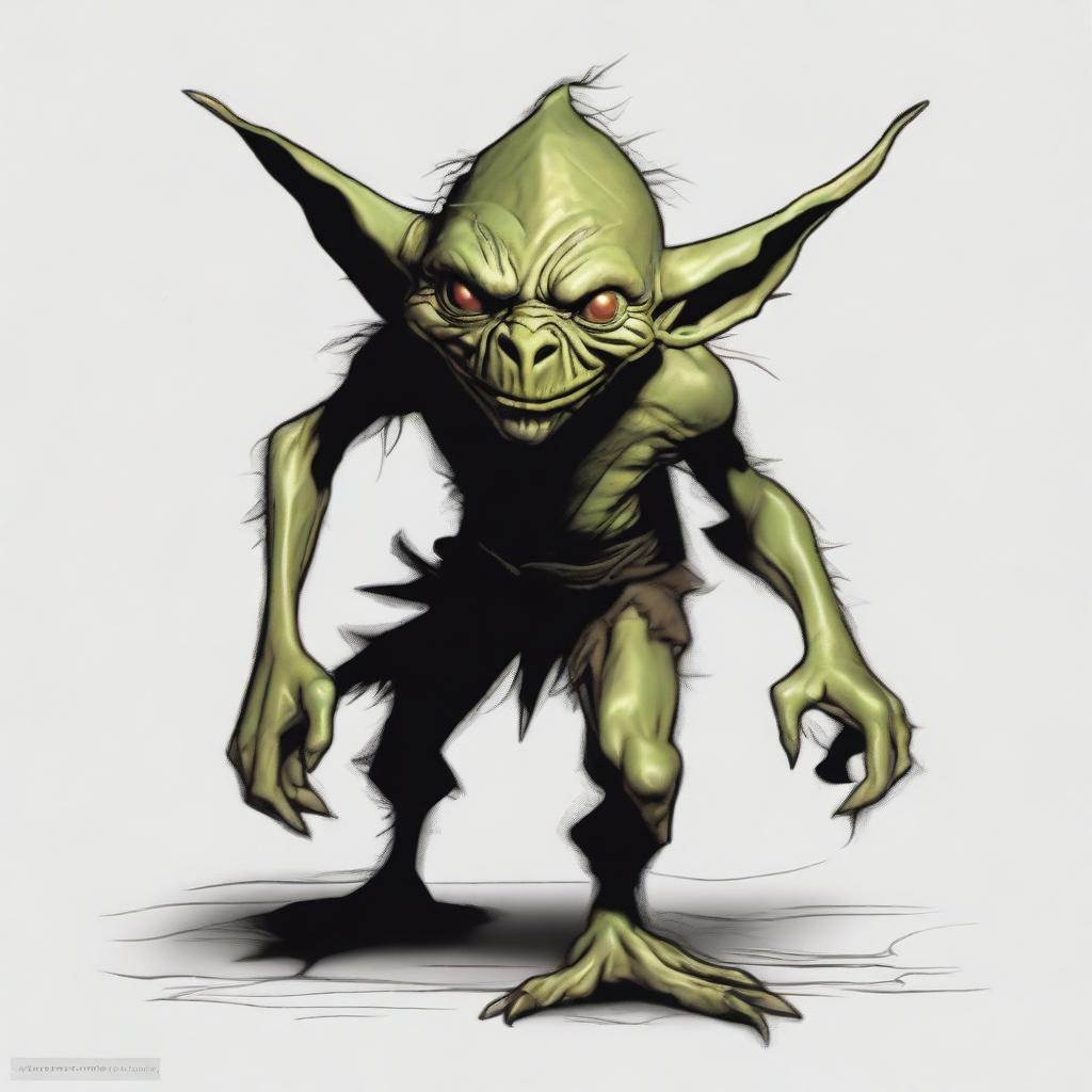 Generate an image of a shift goblin in the art style of Dungeons and Dragons