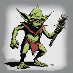 Generate an image of a shift goblin in the art style of Dungeons and Dragons