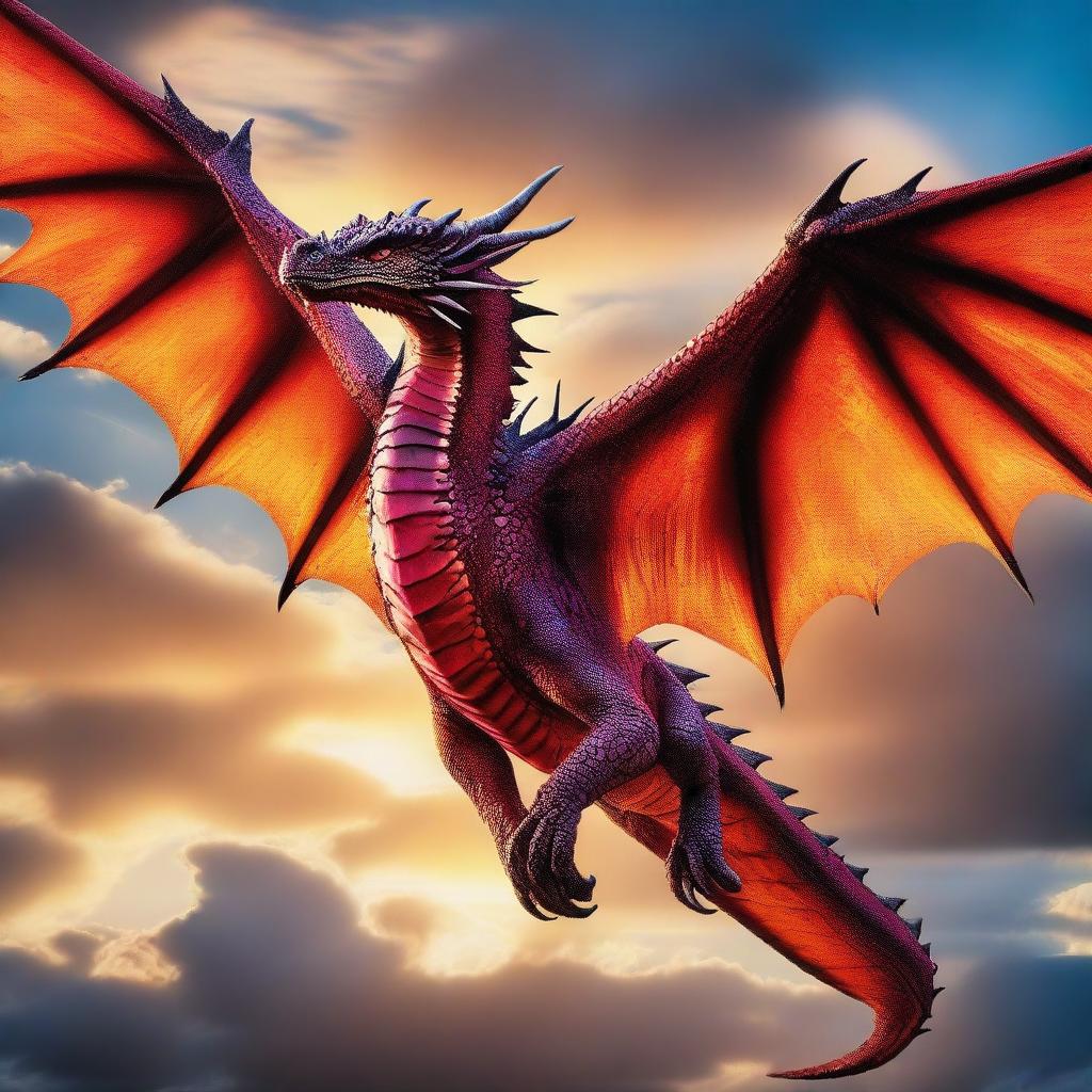 An impressive image of a dragon in full flight