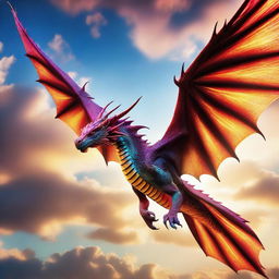 An impressive image of a dragon in full flight